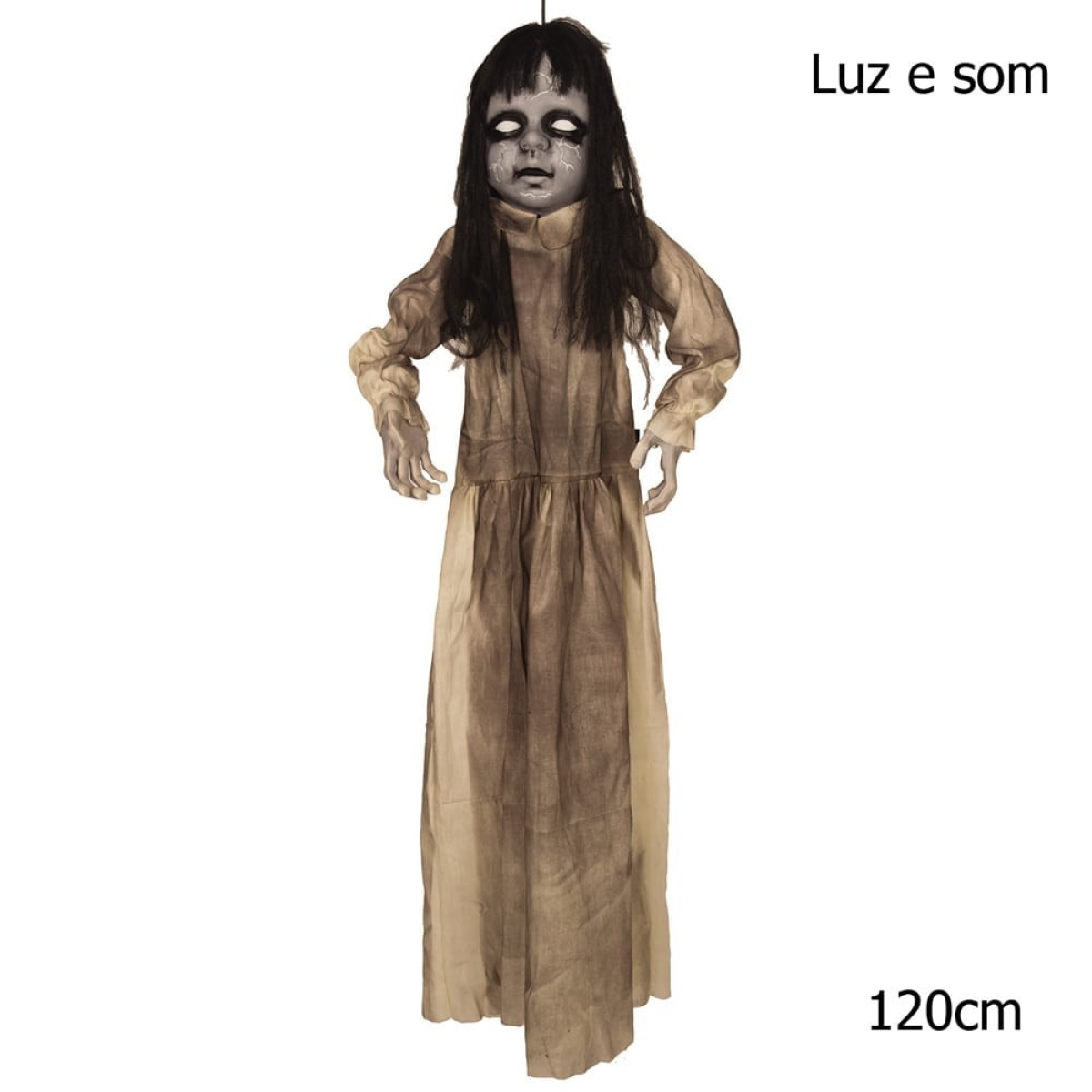 Decoração Boneca Possuída com luz e som - Mascarilha